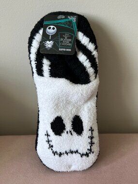 NWT Disney Jack Skellington Fuzzy Slipper Socks